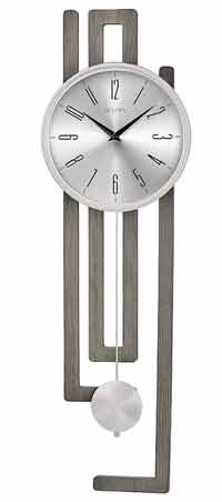 Wall Clock Square Wood Frame Mid Century Modern White Dial Baton Markers