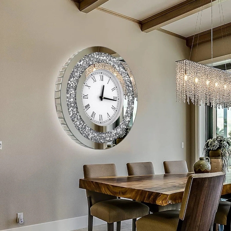 Wall Clock Squircle Tinted Acrylic Face with Polished Gold Markers