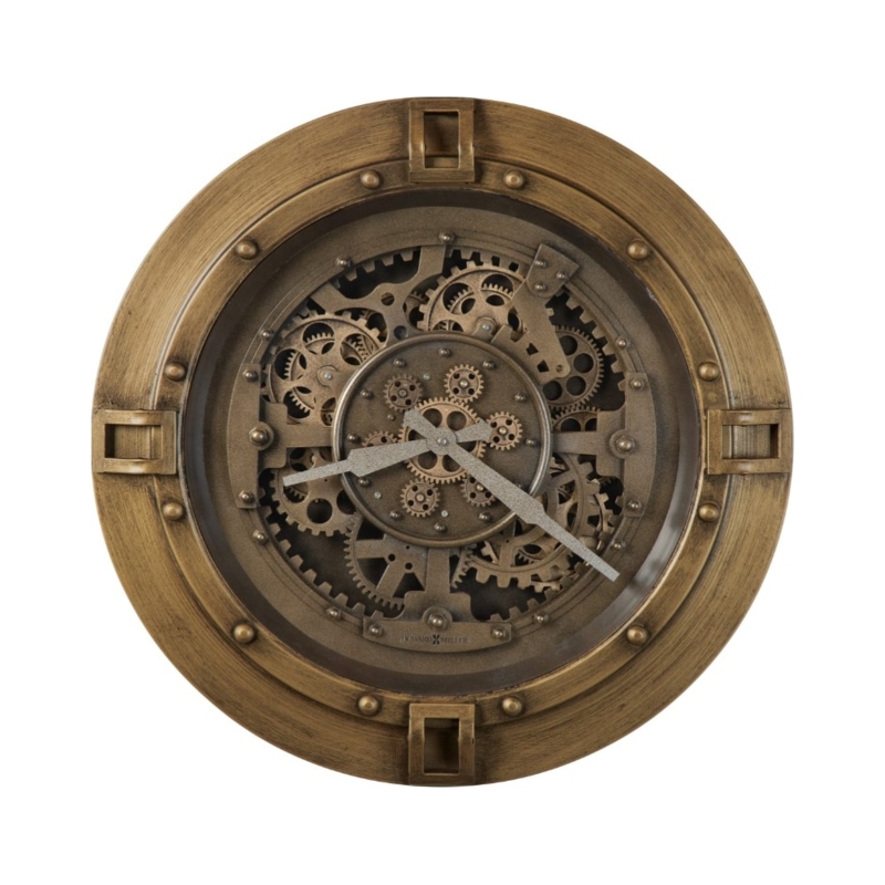 Wall Clock Steampunk Visible Gears Open Frame Metal