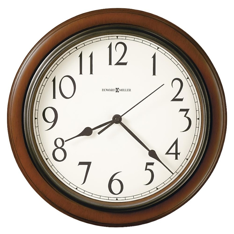 Wall Clock, Traditional Wood Frame, Cream Dial, Large Arabic Numerals
