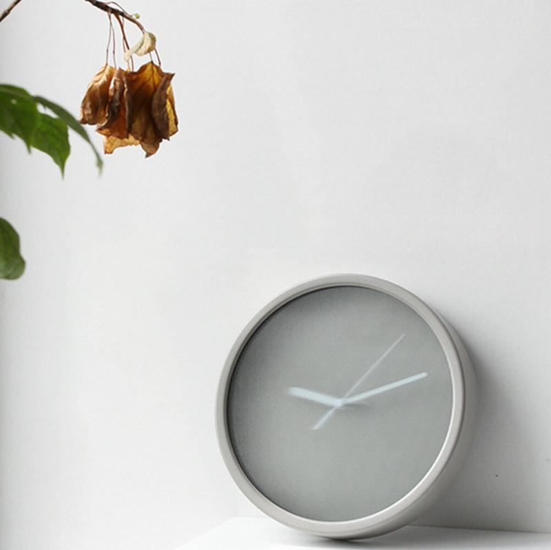 Wall Clock Translucent Frosted Glass Face Etched Linear Markers