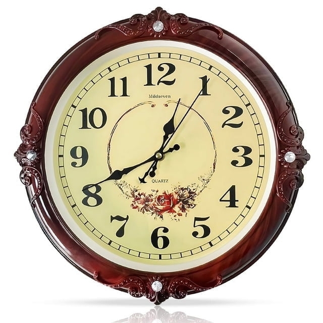 Wall Clock Turquoise Frame Ornate Hands Distressed Dial Coastal