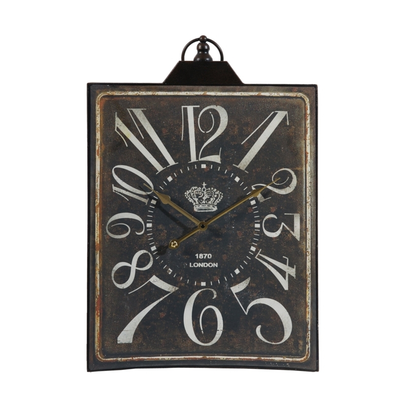 Wall Clock Vertical Black Frame High Contrast Numerals Oversized