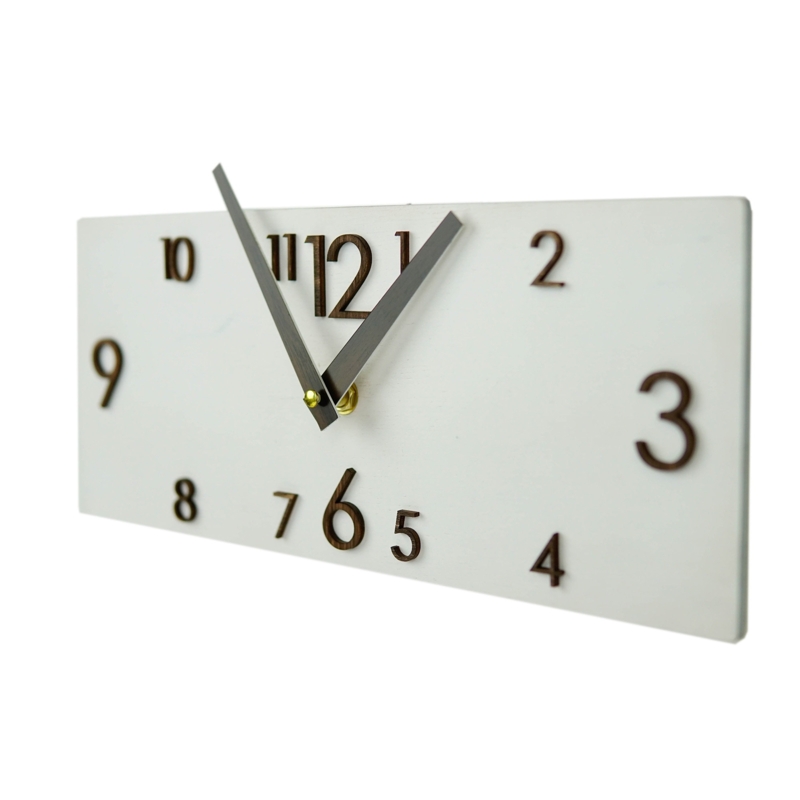 Wall Clock Vertical Slat Design Scandinavian White Wood