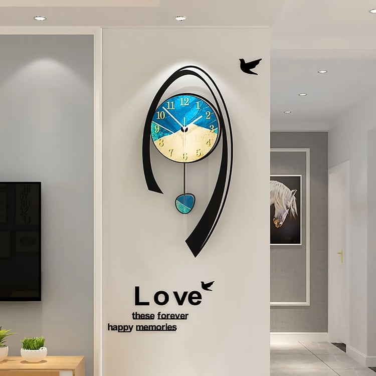 Wall Clock Vibrant Multi-Color Sunburst with Geometric Slices