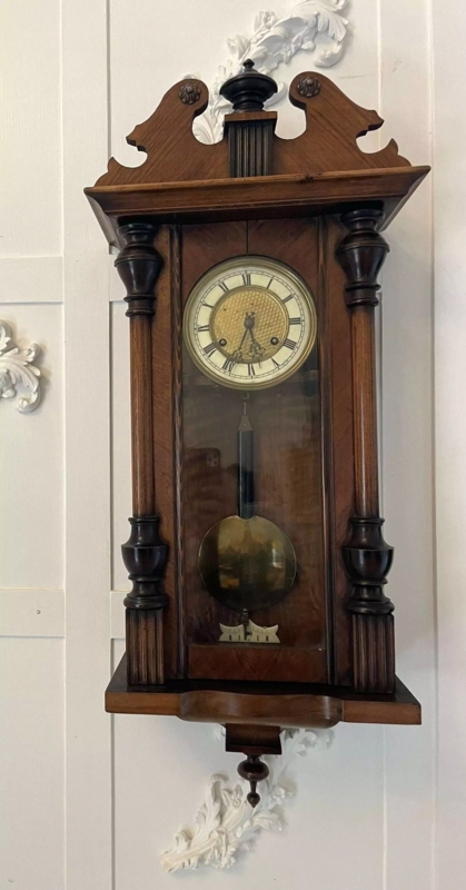 Wall Clock Vienna Regulator Walnut, Stately Home Office Wall Decor