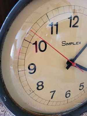Wall Clock Vintage Industrial Style Arabic Numerals Schoolhouse Decor