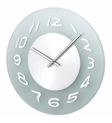 Wall Clock Warped Numbers Glass Face Square Danish Modern Decor
