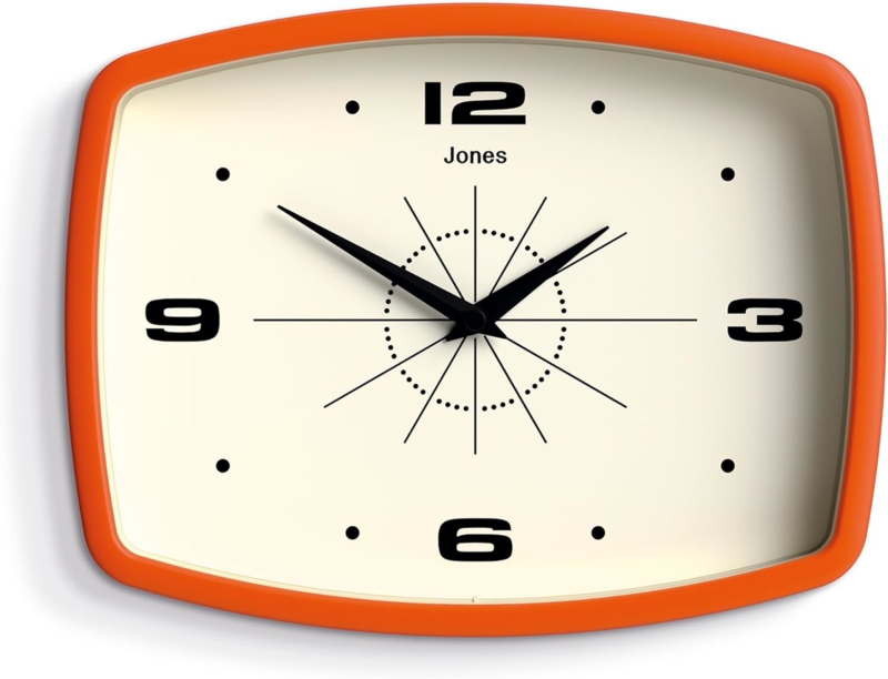Wall Clock Yellow Frame Square Silhouette Pop Of Color Decor