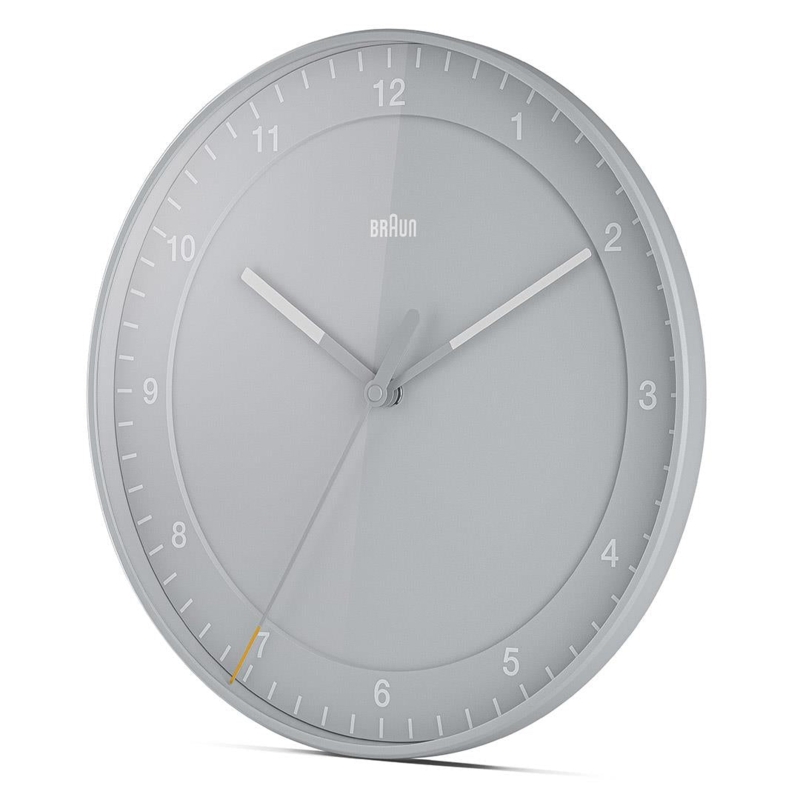 Wall Clock Yellow Second Hand Matte Frame Minimalist Design