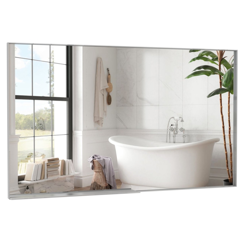 Wall Mirror 60x36 Scale Ultra-Slim Frame Leaning Rectangular