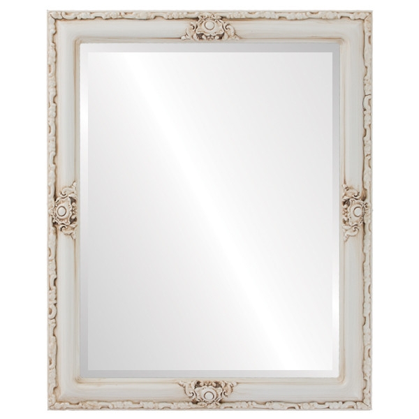 Wall Mirror, Antique Finish, Beaded Inner Border, Tiered Molding