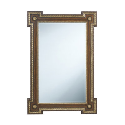 Wall Mirror Antique Ivory Finish Stepped Profile French Country