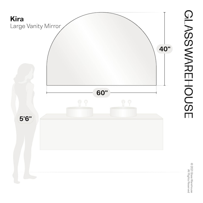 Wall Mirror: Arch Top, Flat Base, Oversized, Minimalist Style