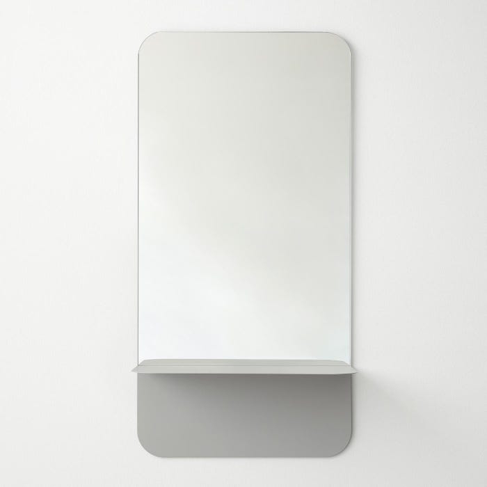 Wall Mirror Arched Matte Gray Thin Frame Vertical Scandinavian