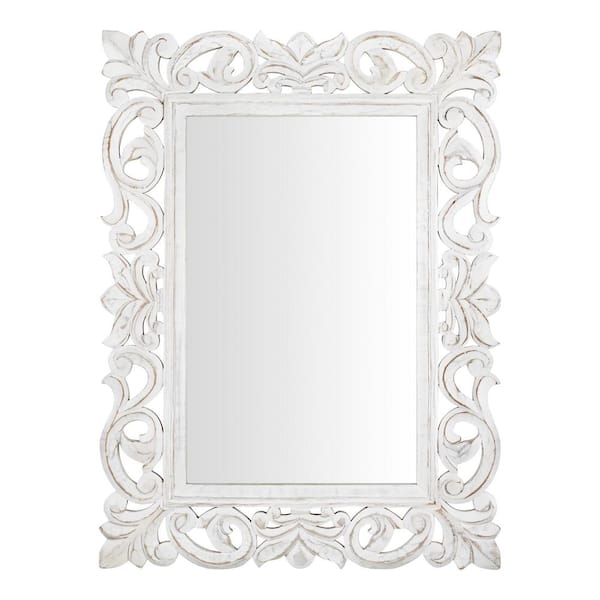 Wall Mirror, Beveled Frame, Clean Farmhouse Aesthetic