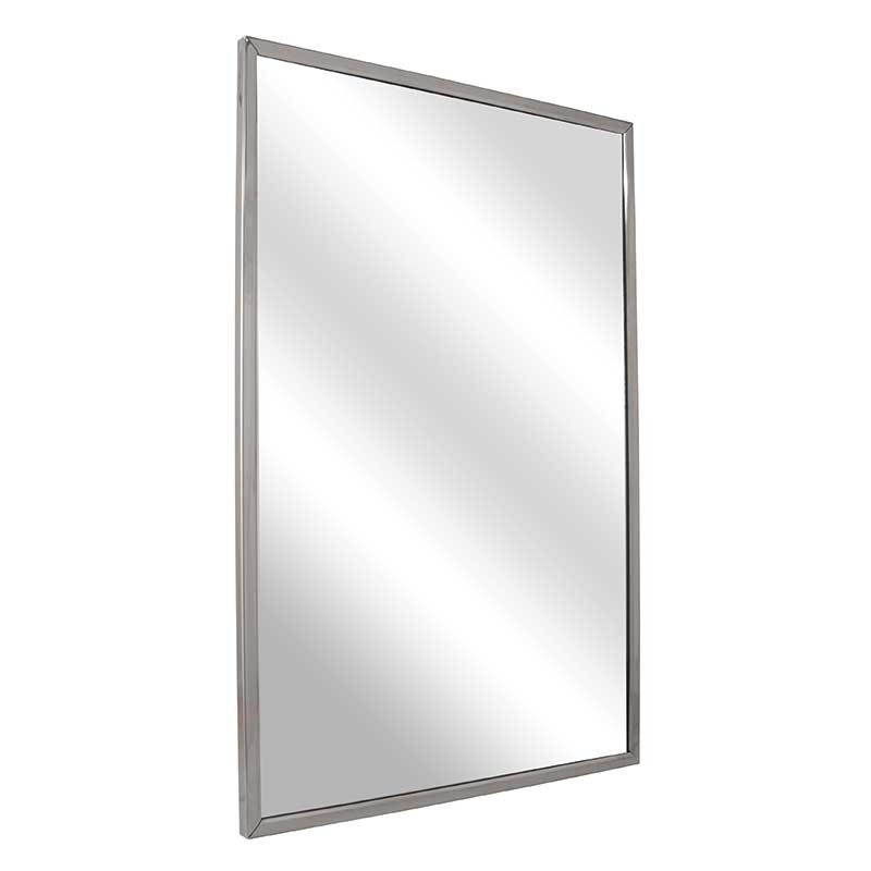 Wall Mirror Channel Frame, Brushed Stainless Steel Minimalist Border
