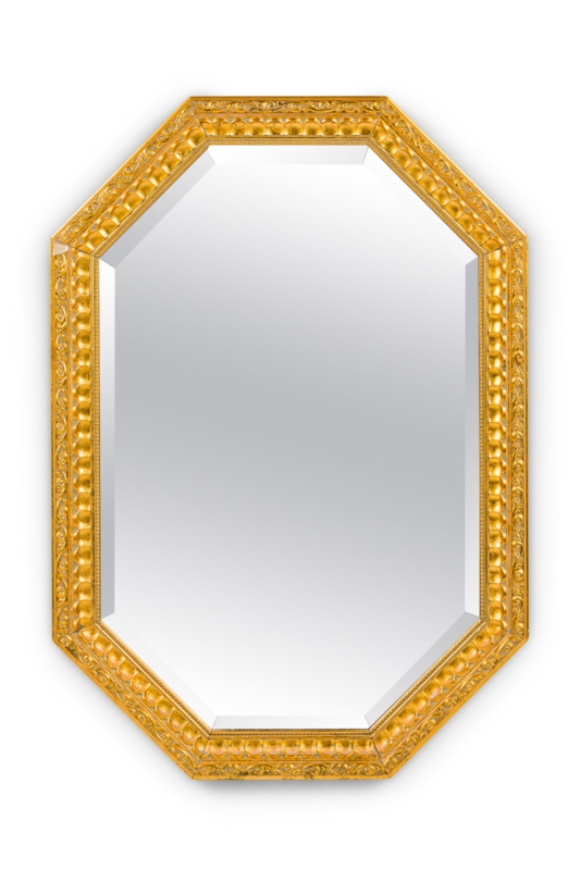 Wall Mirror Flat Wood Profile Mid-Century Decor Style