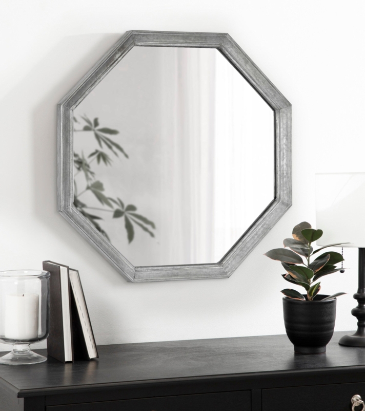 Wall Mirror Galvanized Metal Distressed Rustic Farmhouse Entryway
