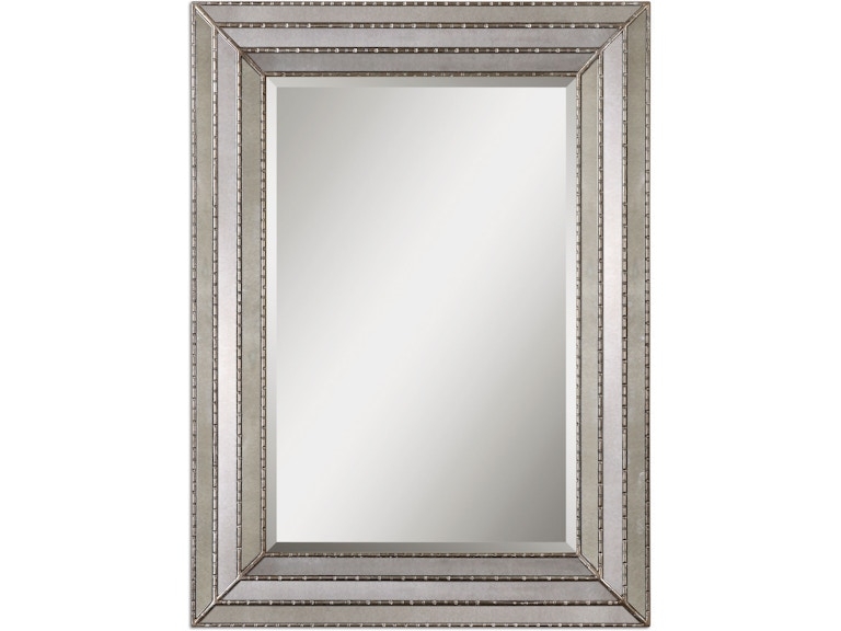 Wall Mirror Industrial Pitted Texture Wide Frame