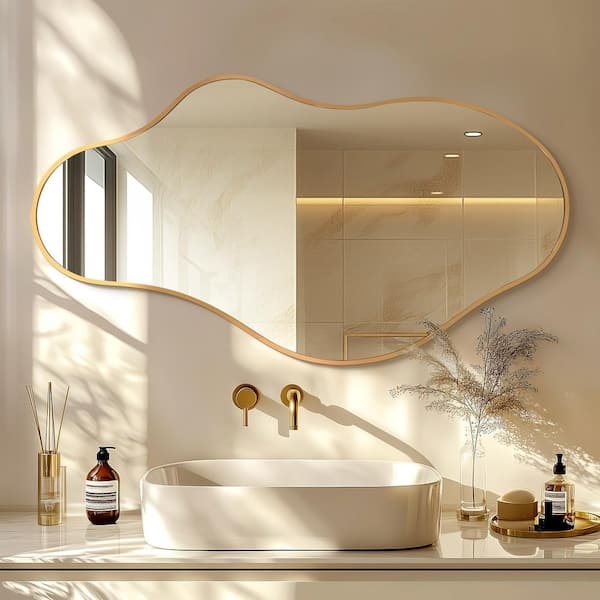 Wall Mirror: Large Gilded Frame with Ornate Filigree Corners