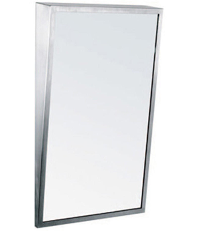 Wall Mirror Metal Frame Fixed Downward Angle Accessible Bathroom