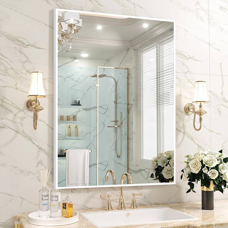 Wall Mirror, Modern Frame, Clean Lines Bathroom Design