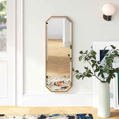 Wall Mirror Narrow Rectangular Thin Matte Black Frame Styling