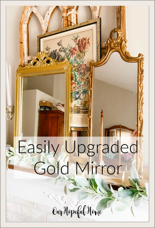 Wall Mirror Ornate Bronze Frame Vintage Scrollwork Details