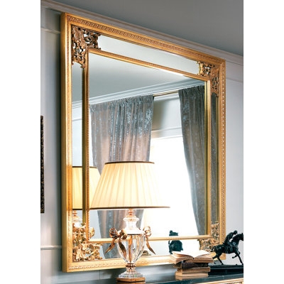 Wall Mirror Ornate Filigree Crest Antique Gold Arched Traditional