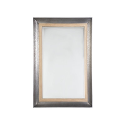 Wall Mirror Parquetry Frame Weathered Wood Finish Rustic Coastal