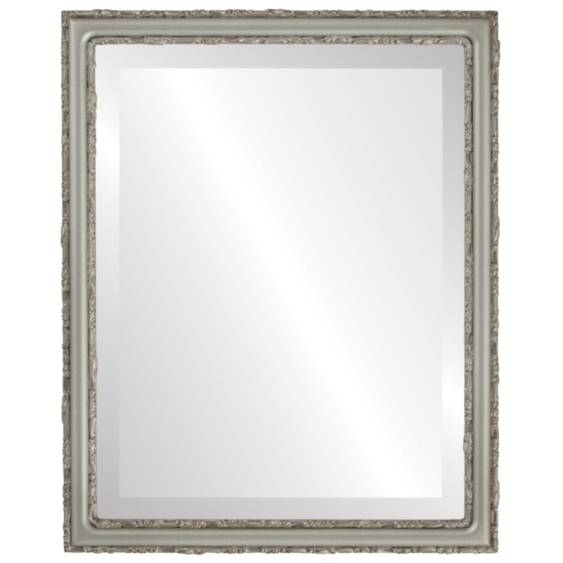 Wall Mirror Rectangular Beaded Trim Beveled Vanity