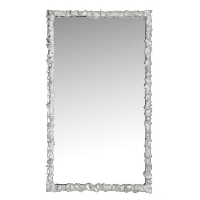 Wall Mirror Rectangular Organic Branch Metallic Texture