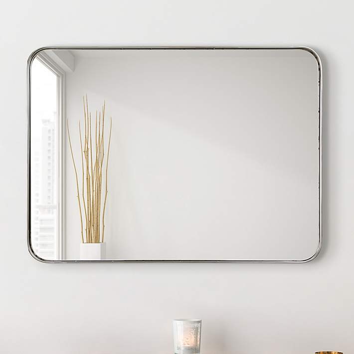 Wall Mirror Rectangular Thin Frame Polished Finish