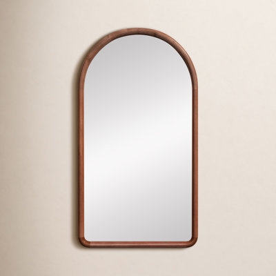 Wall Mirror Rectangular Wood Grain Flat Profile Transitional