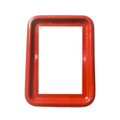 Wall Mirror Red Frame Integrated Shelf Compact Size Bathroom