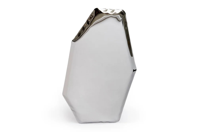 Wall Mirror Sculptural Inflated Look, Highly Polished Organic Shape