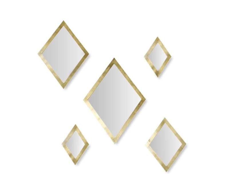 Wall Mirror Set of Two Round thick frame sandy texture organic modern style.