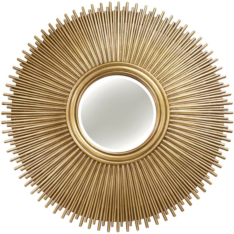 Wall Mirror Soft Metallic Finish Staggered Rays layered design