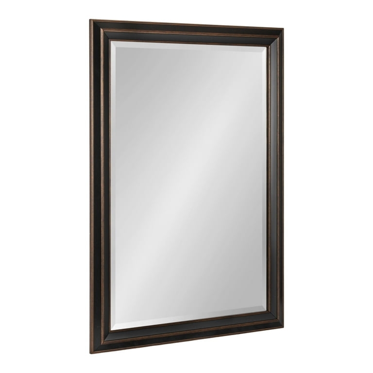Wall Mirror Stepped Frame Bronze Beveled Edge Transitional Rectangular