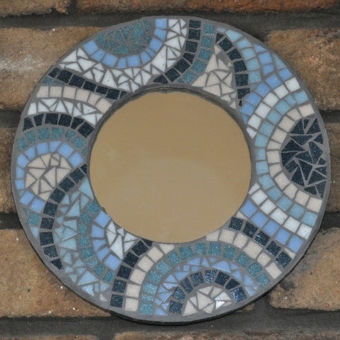 Wall Mirror: Tessellated Pattern Square Shape, Lively Eclectic Wall Decor.