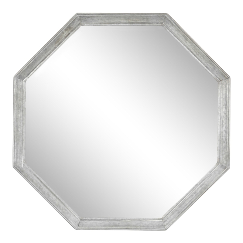 Wall Mirror Textured Galvanized Metal Frame Rustic Industrial Decor
