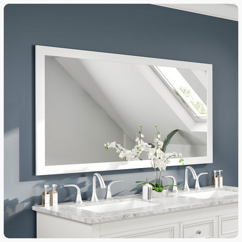 Wall Mirror, Thick Frame, Oversized Rectangular Form