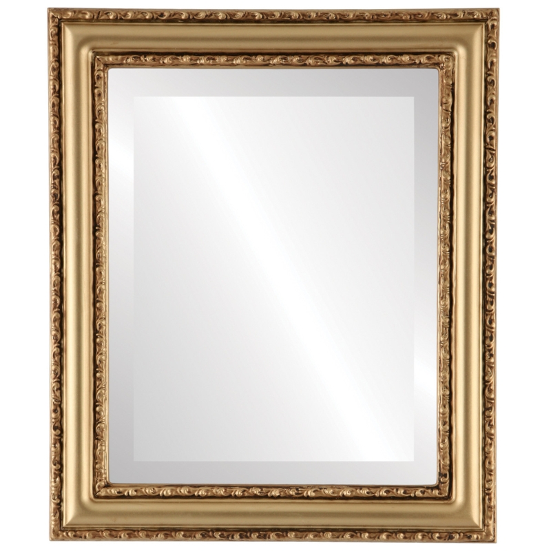Wall Mirror Traditional Gold Spray Finish Beveled Glass Classic Decor