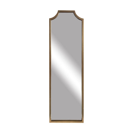 Wall Mirror transitional style with distressed ribbed frame texture.