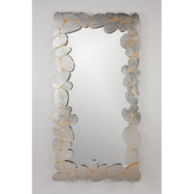 Wall Mirror Wide Flat Frame Light Oak Oversized Silhouette Minimalist