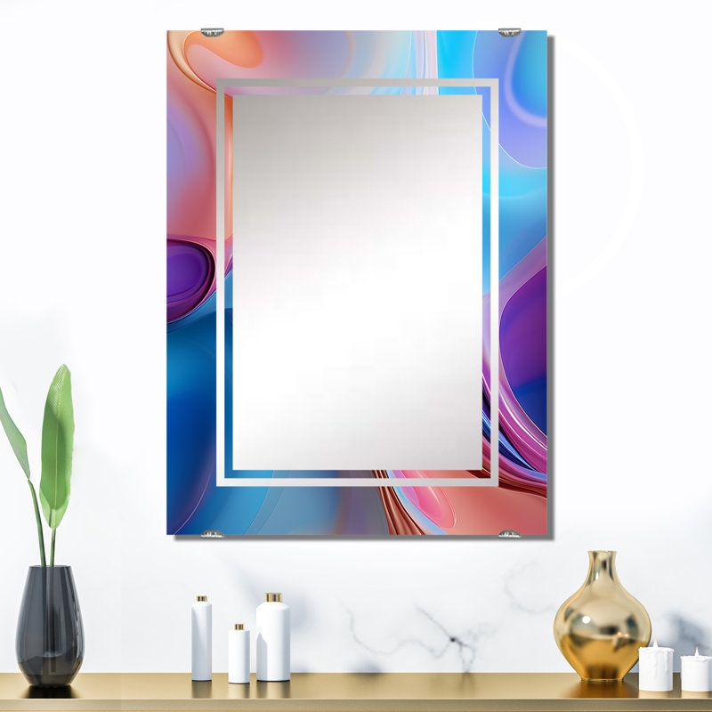 Wall Mirror with abstract graphic shapes printed design.