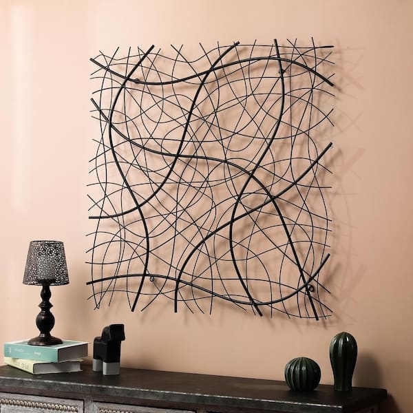 Wall Sculpture: Abstract Layered Geometric Metal Square Frames