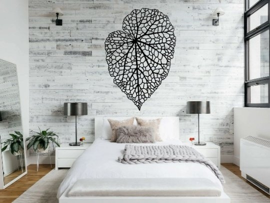 Wall Sculpture Ginkgo Leaf Shape Vertical Orientation Oversized