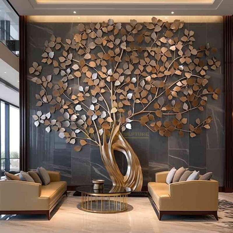Wall Sculpture Sprawling Branches Oversized Scale Gold Finish